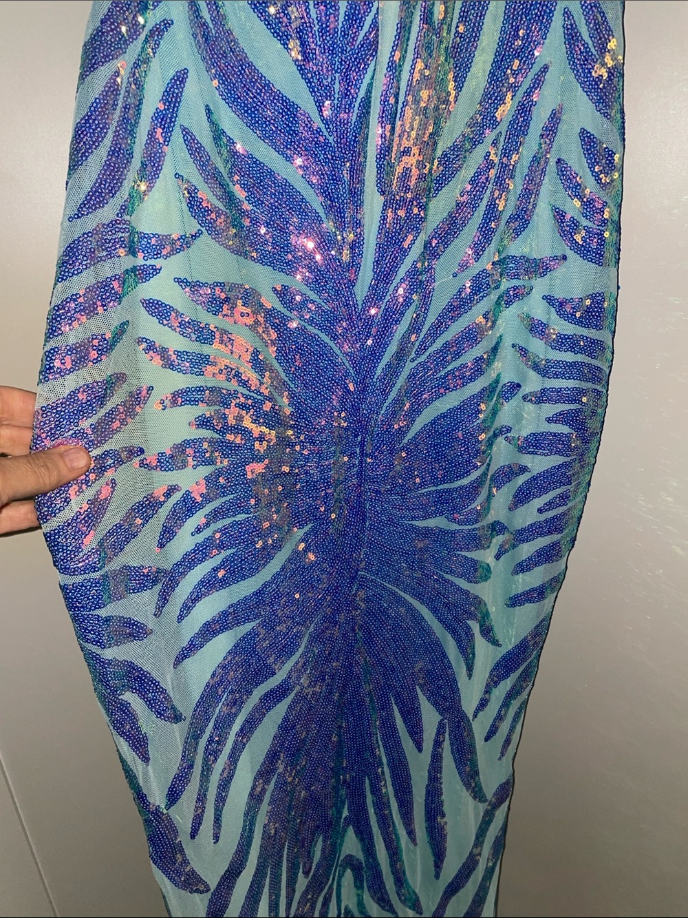 Glam One-Shoulder mermaid sequin gown M - Picture 13 of 13